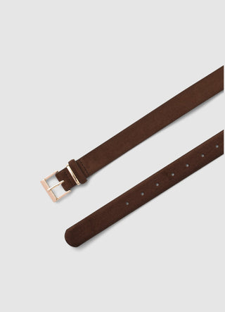 Solid colour mid-rise belt with buckle