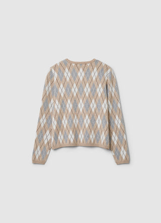 Cardigan con motivo a rombi