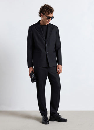 Single-breasted boxy jacket in a solid colour