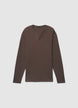 T-shirt serafino in tessuto waffle tinta unita - L
