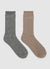 Pack 2 calze a coste mélange
