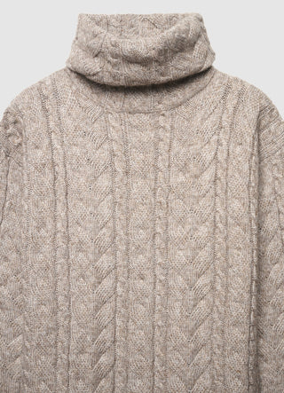 Rollkragenpullover mit Zopfmuster