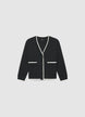 Cardigan mit Kontrastblenden und Knöpfen - M