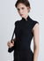 Body smanicato con collo alto e anello