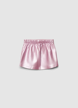 Pantalon-jupe effet simili cuir uni