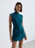 Body smanicato con collo alto e anello