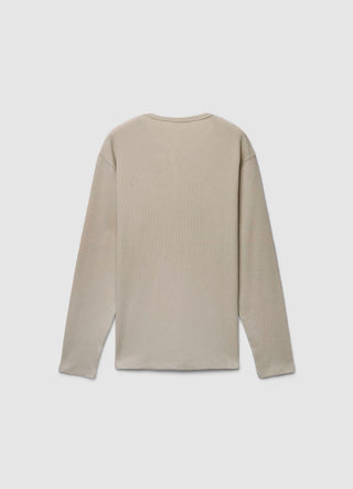 T-shirt col rond en tissu gaufré uni