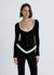 Cardigan with contrast edges and ruffle detailing