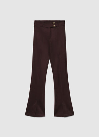 Pantaloni bootcut a vita alta con doppio bottone