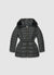 Steppjacke mit Kapuze und Gürtel