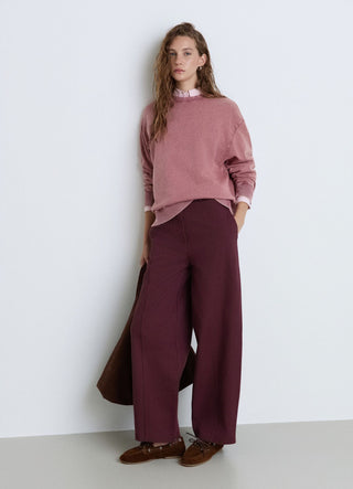 Plain-colour oversized crewneck sweatshirt