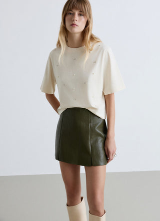 T-shirt avec applications perles
