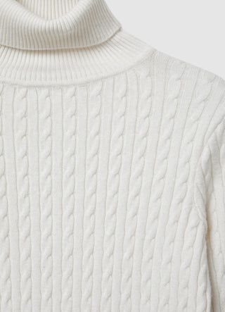Maglia dolcevita a trecce