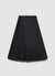 Pleated circle skirt in plain satin-like fabric