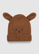 Ribbed beanie with ears and appliqués - XS
