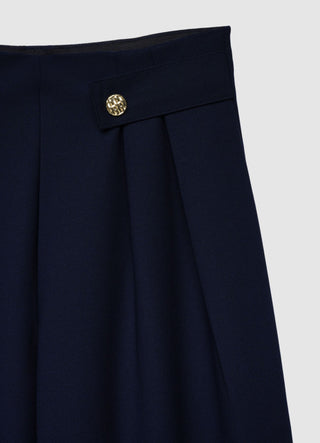 Plain-colour palazzo trousers with pleats