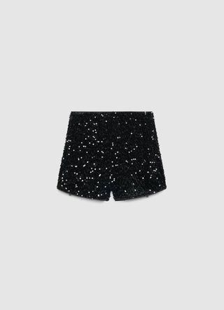 High-waisted shorts with sequins