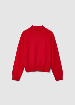 Maglia con collo perkins a tinta unita