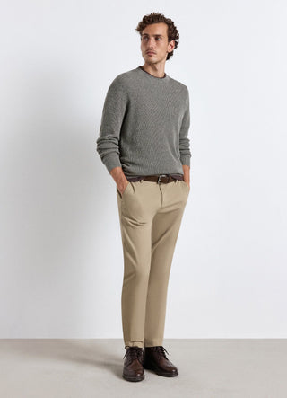 Solid colour ribbed T-shirt