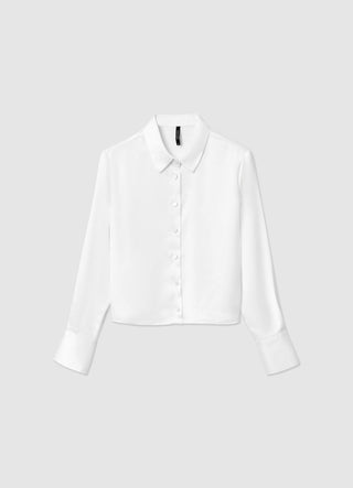 Camicia crop simil satin