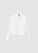 Crop-Bluse in Satinoptik - M