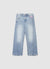 Wide-leg jeans with bow embroidery