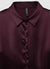 Einfarbiges Crop-Top-Hemd aus Satin-Imitat