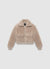 Short teddy jacket with zip fastening