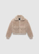 Blouson teddy court zippé - S