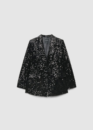 Single-breasted jacket with sequins