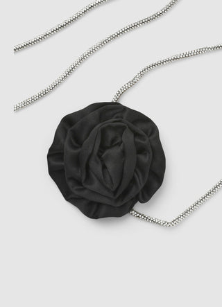 Choker con strass e applicazione floreale