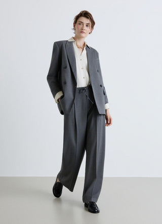 Pantaloni straight con coulisse e vita elasticizzata