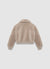Short teddy jacket with zip fastening