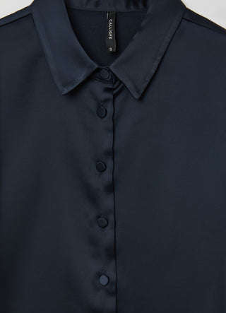 Camicia crop simil satin