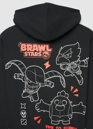 Felpa oversize con cappuccio e stampa Brawl Stars
