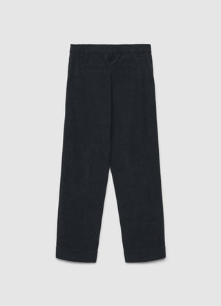 Pantaloni dritti in velluto a coste con risvolto