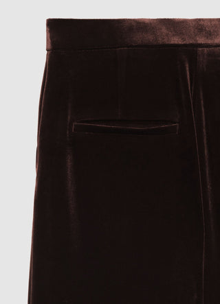 Pantaloni a zampa in ciniglia
