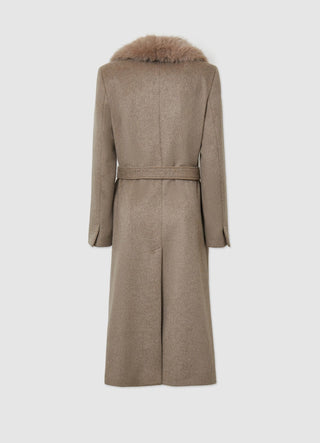 Faux fur collar coat