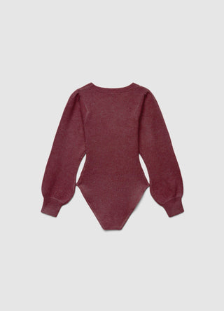 Body in maglia a trecce con maniche lunghe