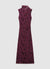 Robe longue drapée en devoré floral