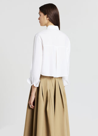 Camicia crop in cotone