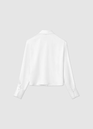 Camicia crop simil satin