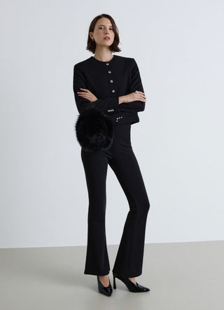 Veste courte sans col avec boutons