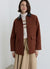 Giacca con colletto effetto pelle e tasche con patta