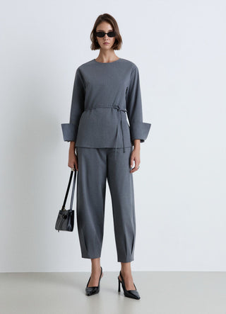Balloon trousers with pleats