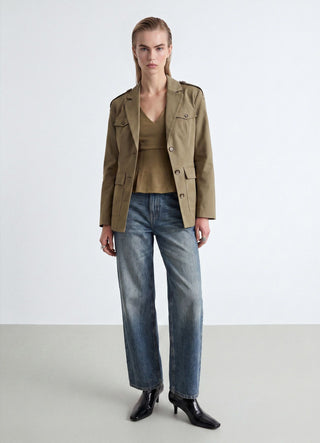 Wide-leg palazzo jeans with five pockets