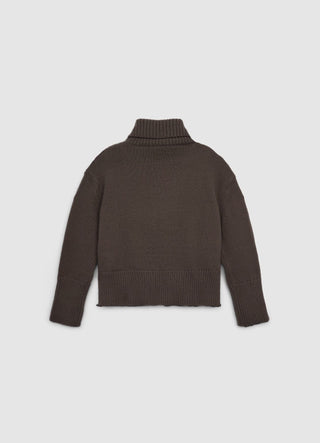 Maglia dolcevita scatolare a costa inglese