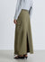 Long solid-colour cargo skirt