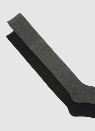 Pack of 2 plain ribbed ankle socks