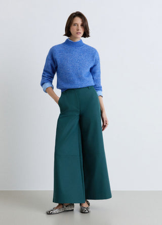 Pantaloni wide leg a tinta unita